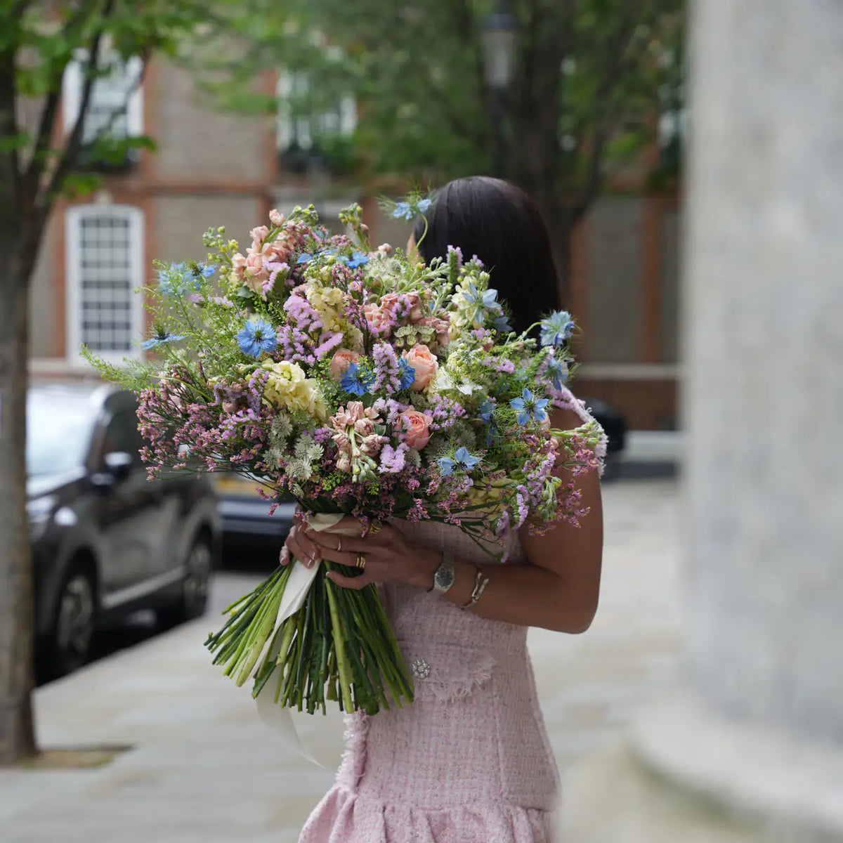 Scented Garden luxury flower bouquet held outdoors