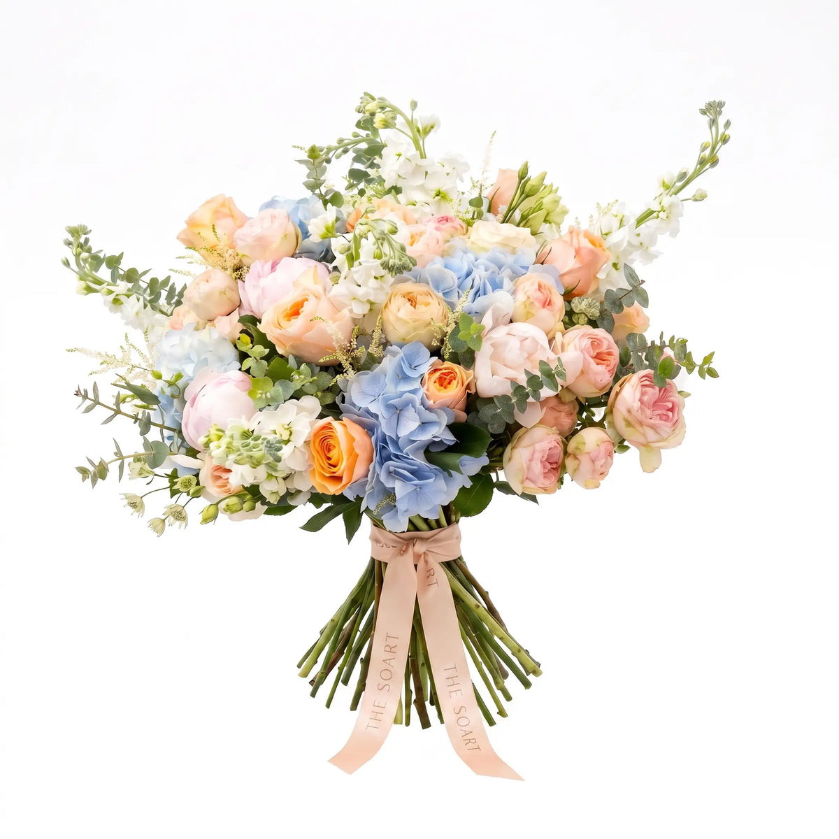 Apricot Muse hand-tied flower bouquet by The SoArt