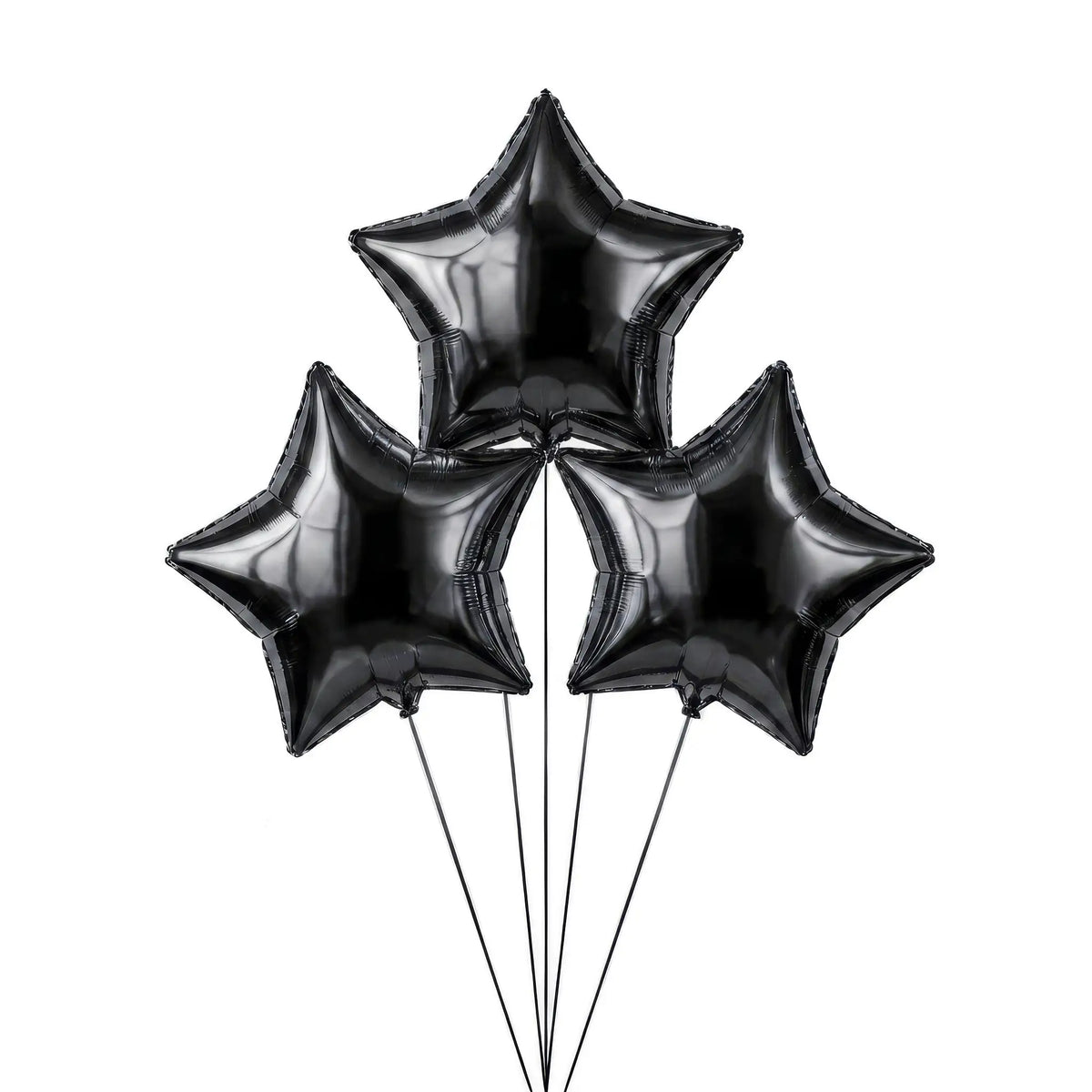 Three black star helium balloons by The SoArt
