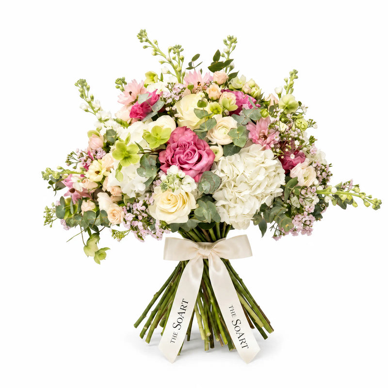 Blush Affair hand-tied flower bouquet by The SoArt