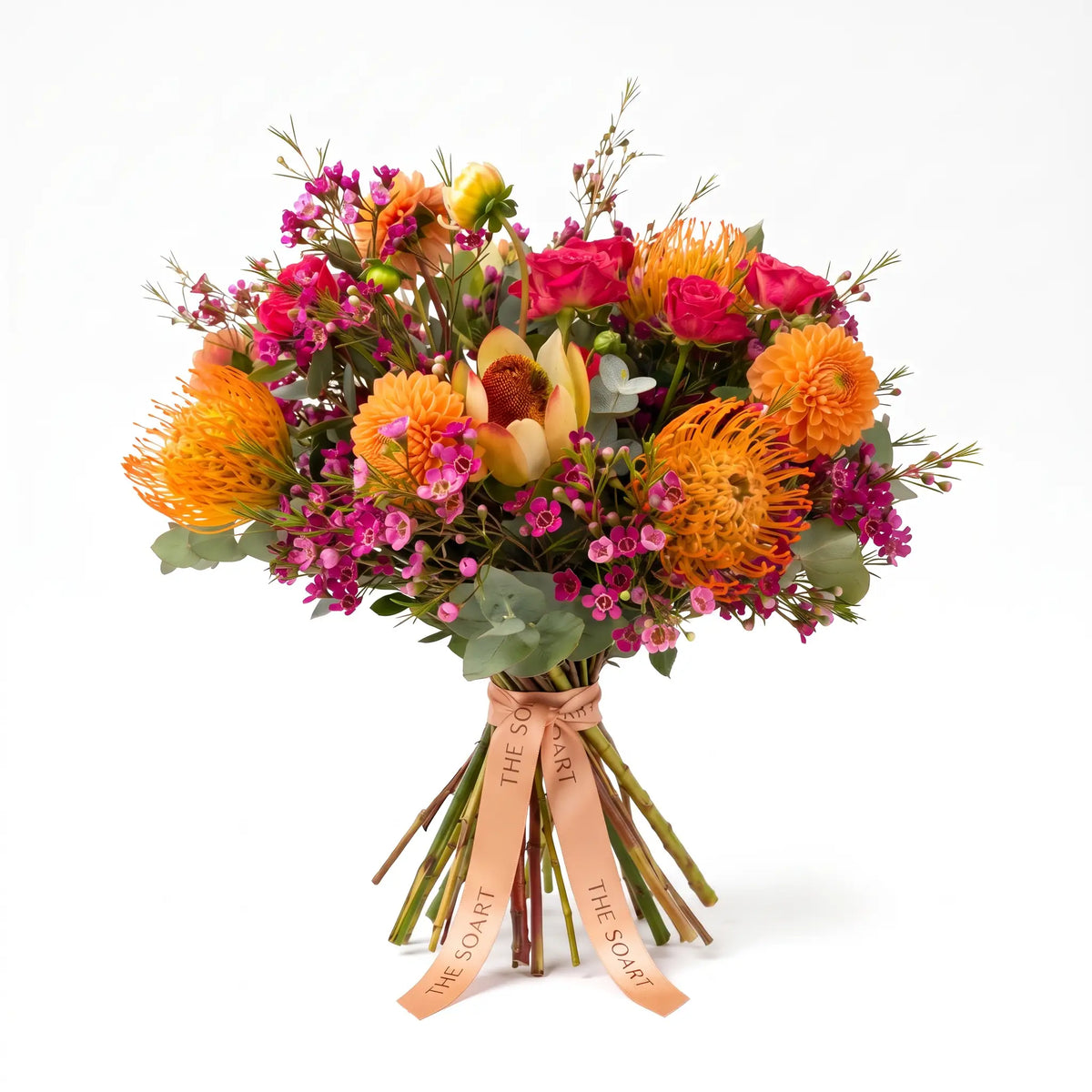 Fuchsia Flame hand-tied flower bouquet by The SoArt