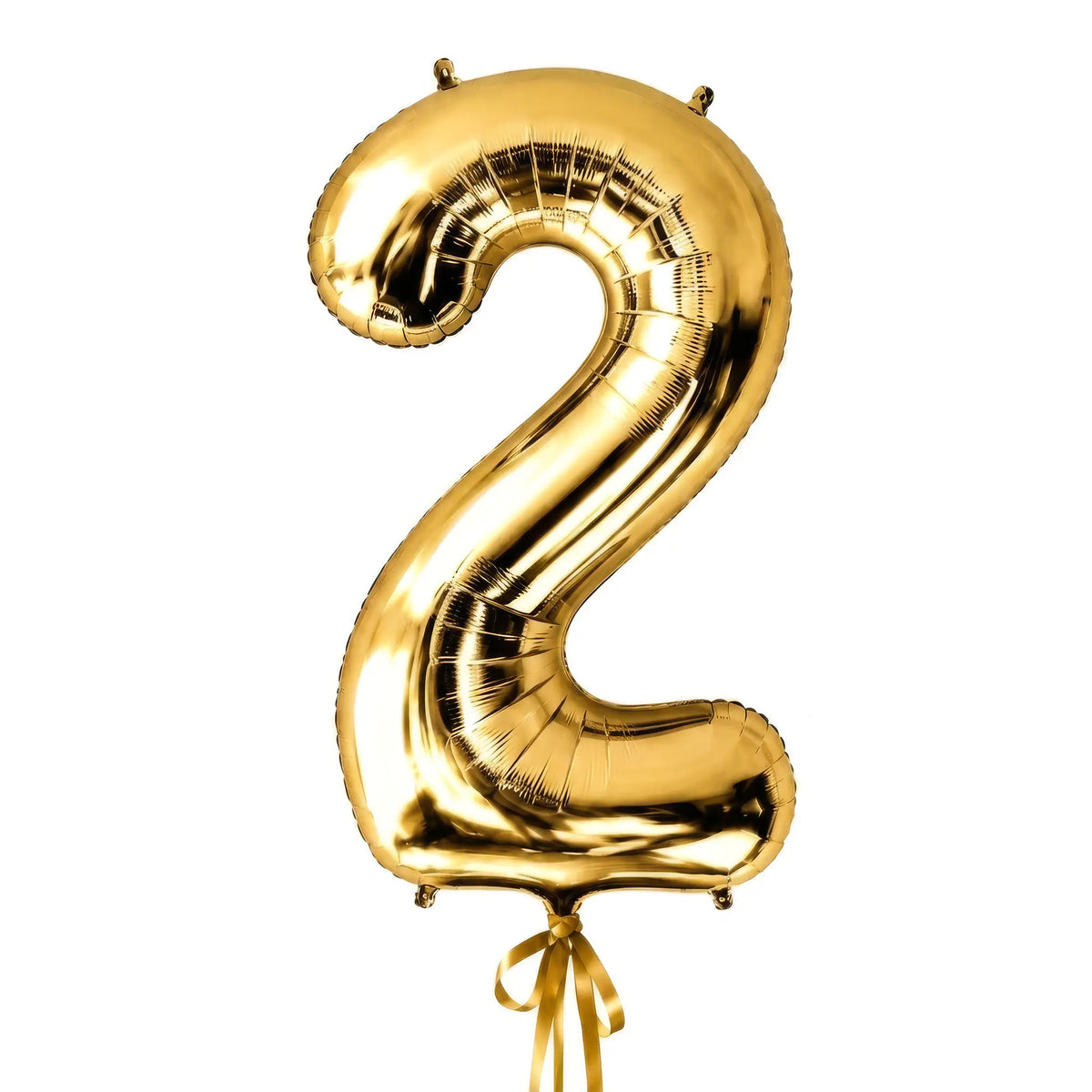 Giant gold number 2 helium balloon by The SoArt