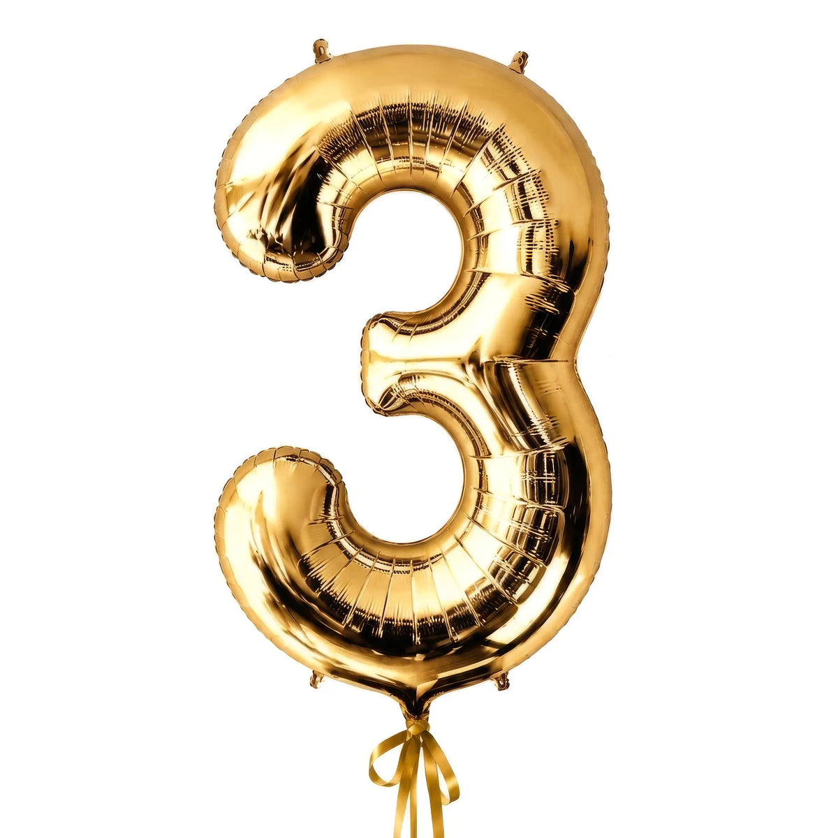 Giant gold number 3 helium balloon by The SoArt