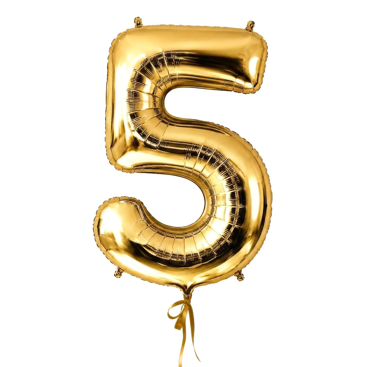 Giant gold number 5 helium balloon by The SoArt