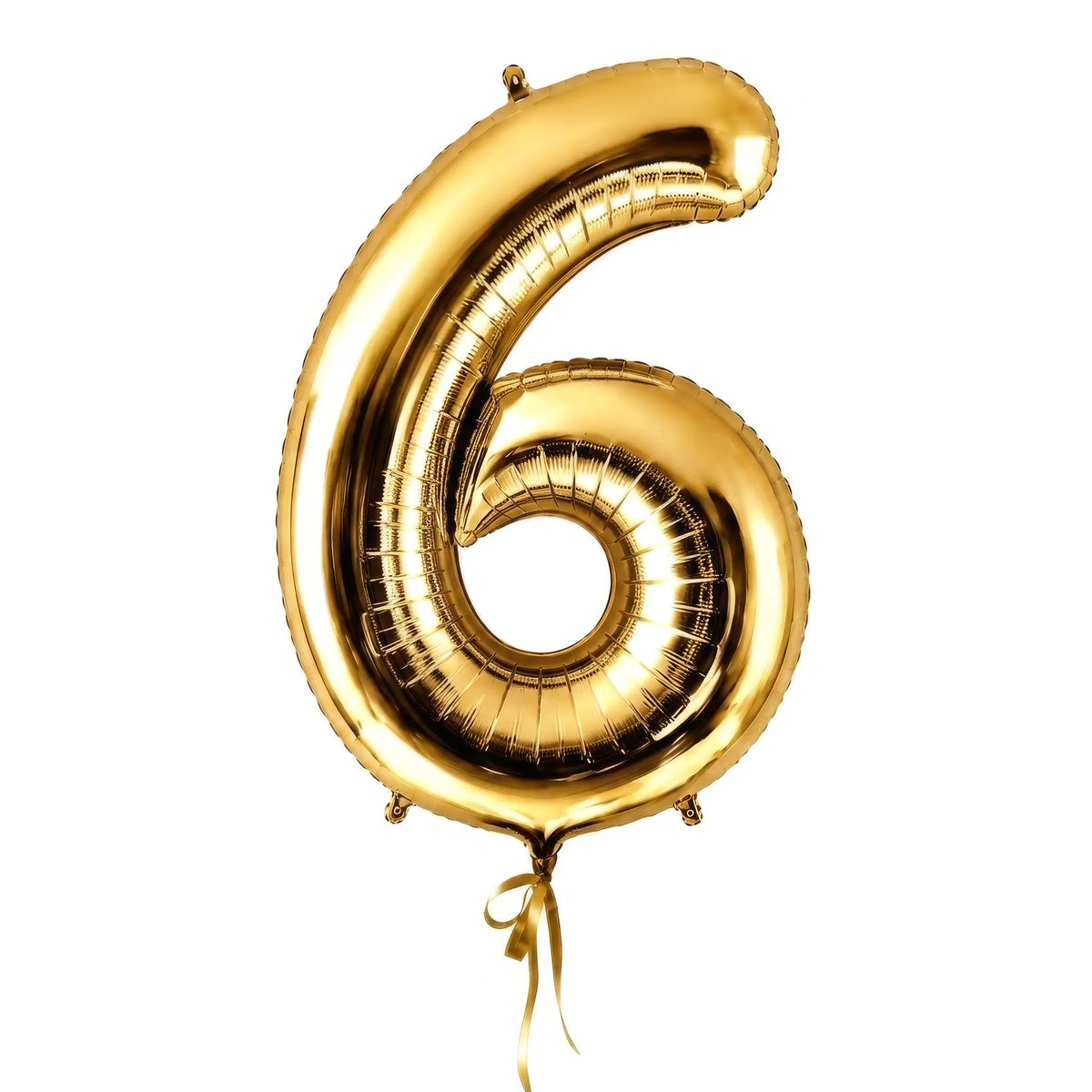 Giant gold number 6 helium balloon by The SoArt