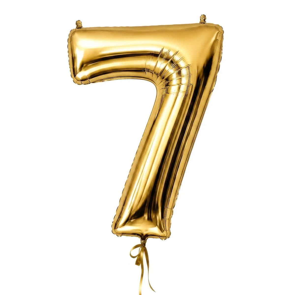 Giant gold number 7 helium balloon by The SoArt