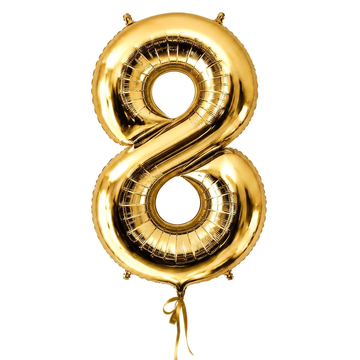 Giant gold number 8 helium balloon by The SoArt