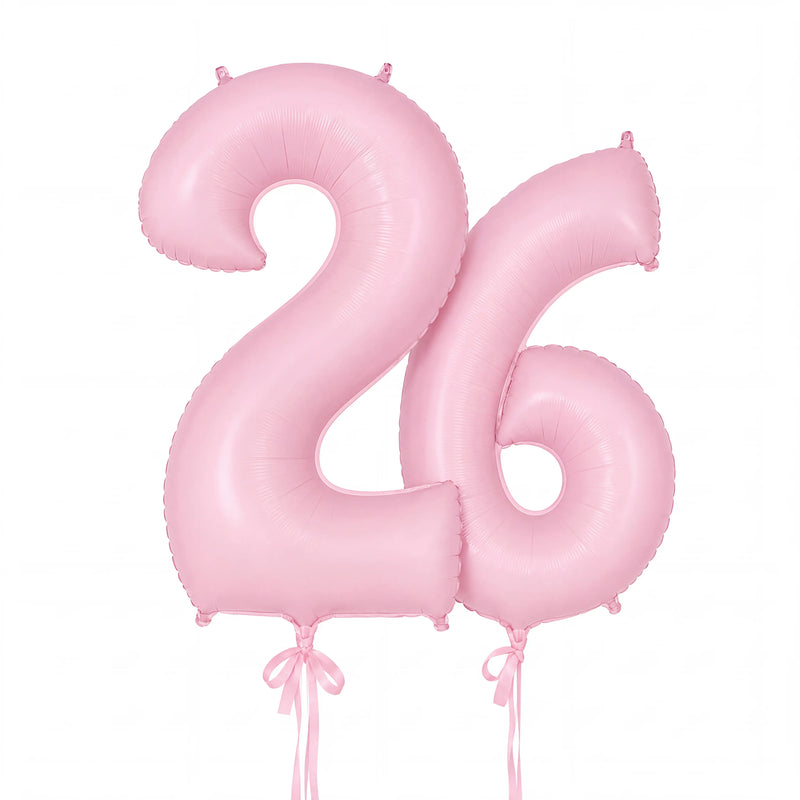 Giant pastel matte pink number helium balloons by The SoArt