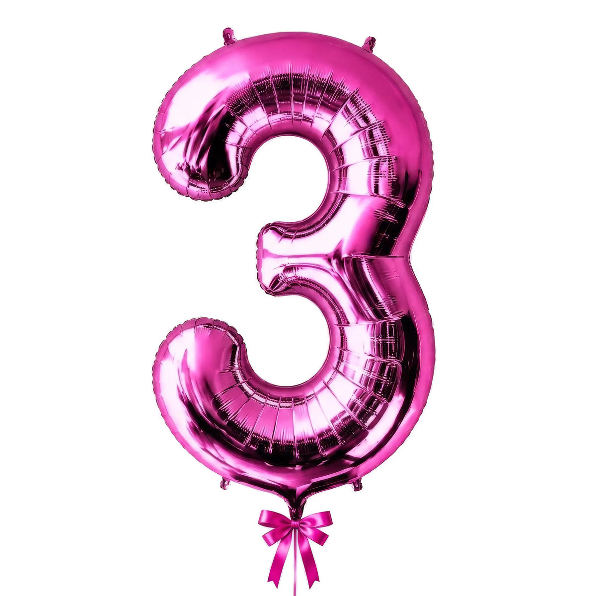 Giant pink number 3 helium balloon by The SoArt