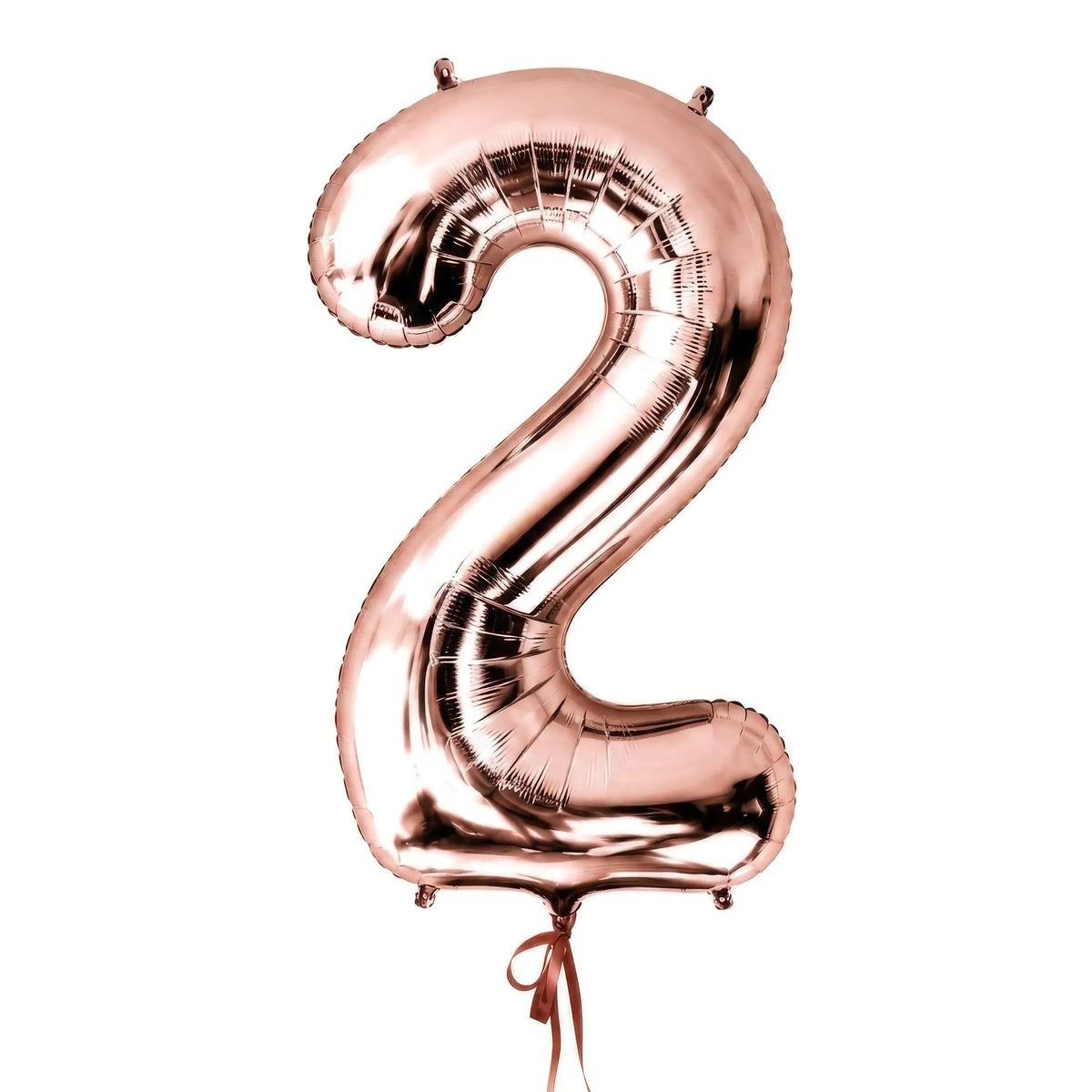 Giant rose gold number 2 helium balloon by The SoArt