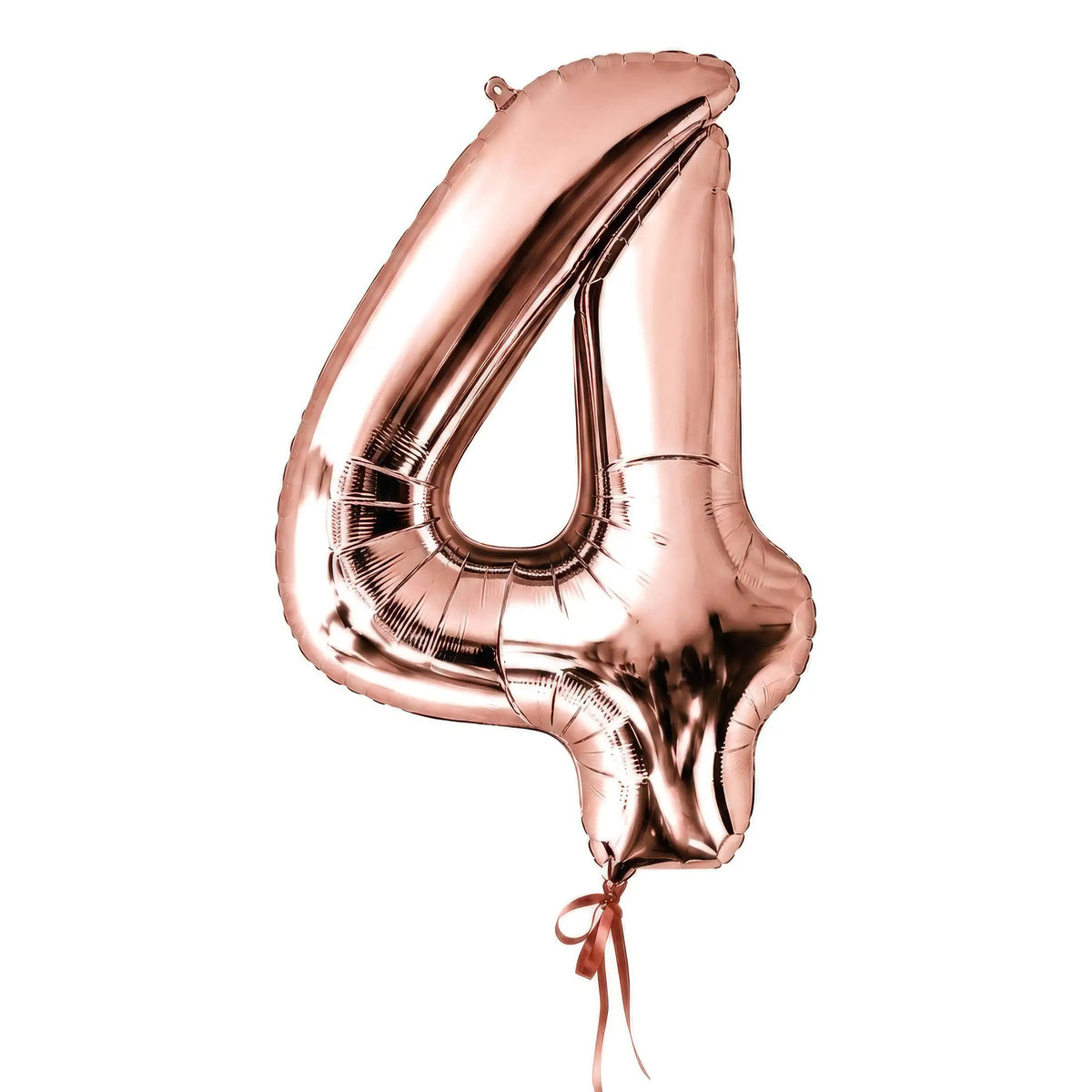 Giant rose gold number 4 helium balloon by The SoArt