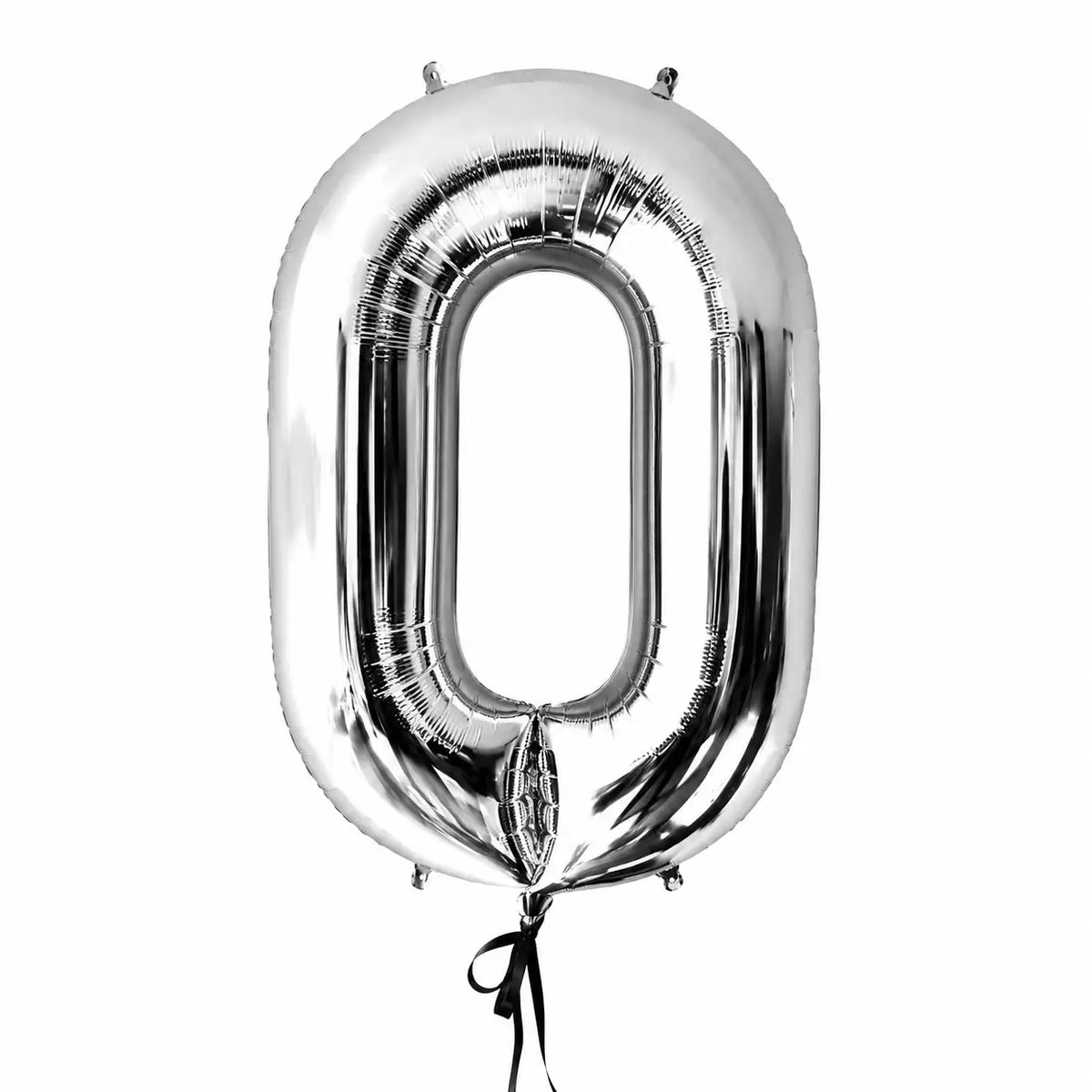 Giant silver number 0 helium balloon by The SoArt