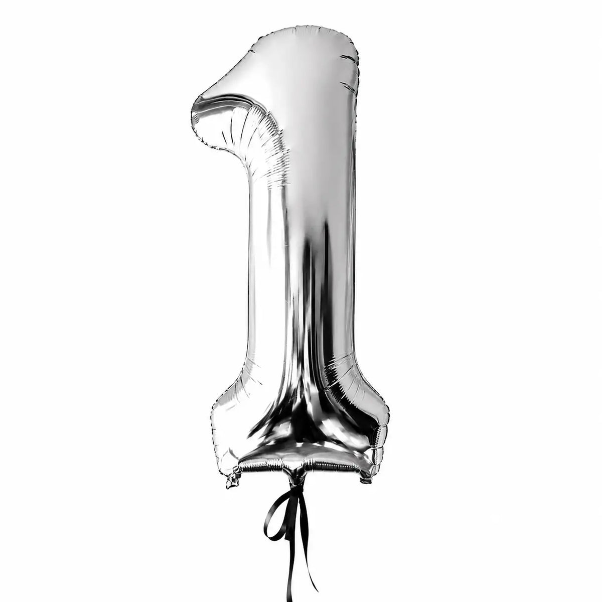 Giant silver number 1 helium balloon by The SoArt