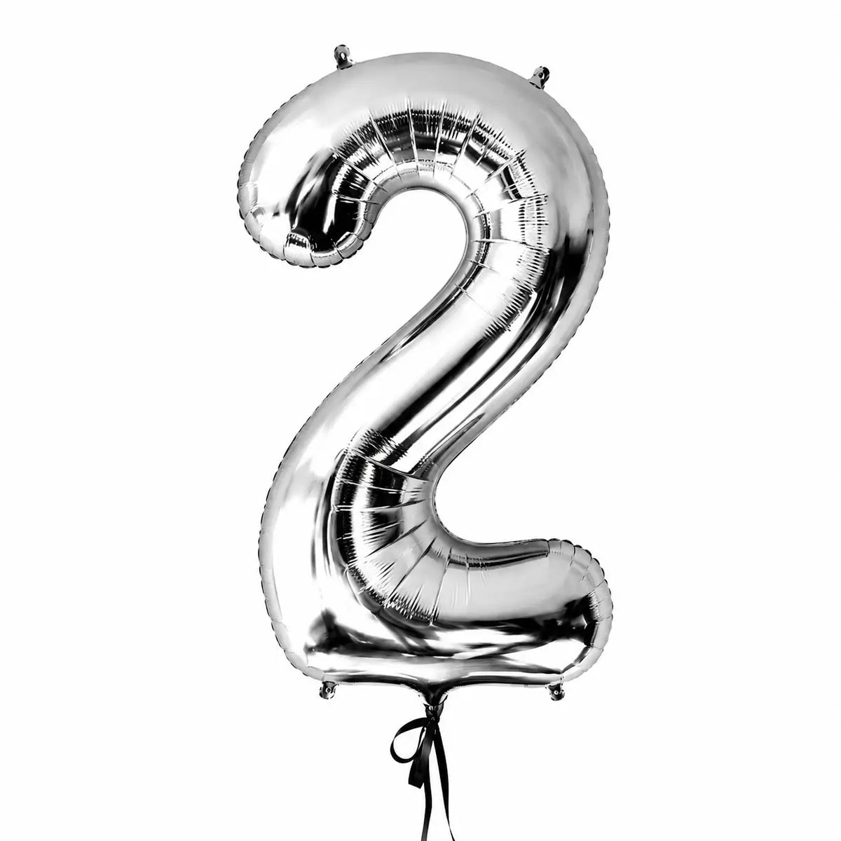 Giant silver number 2 helium balloon by The SoArt