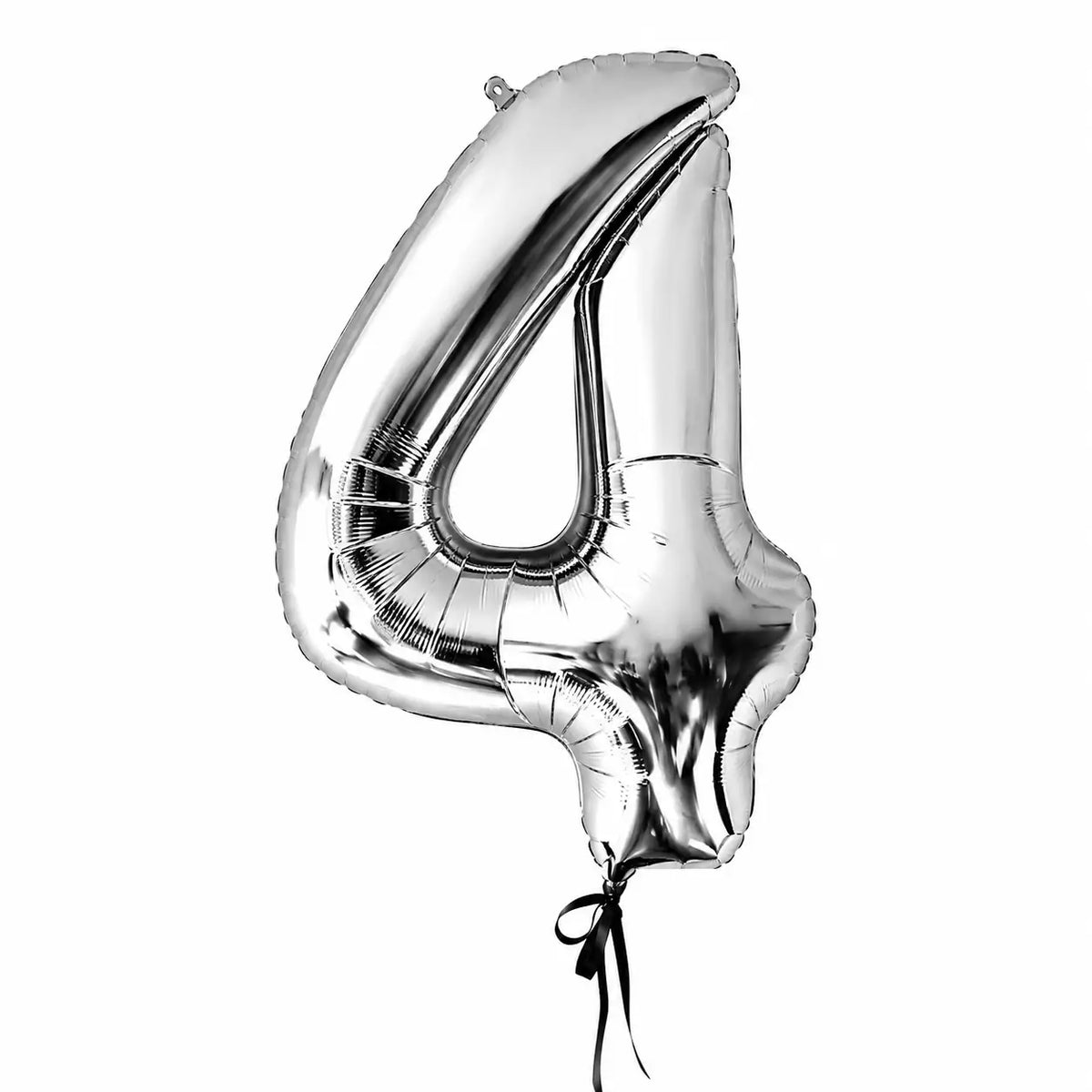 Giant silver number 4 helium balloon by The SoArt