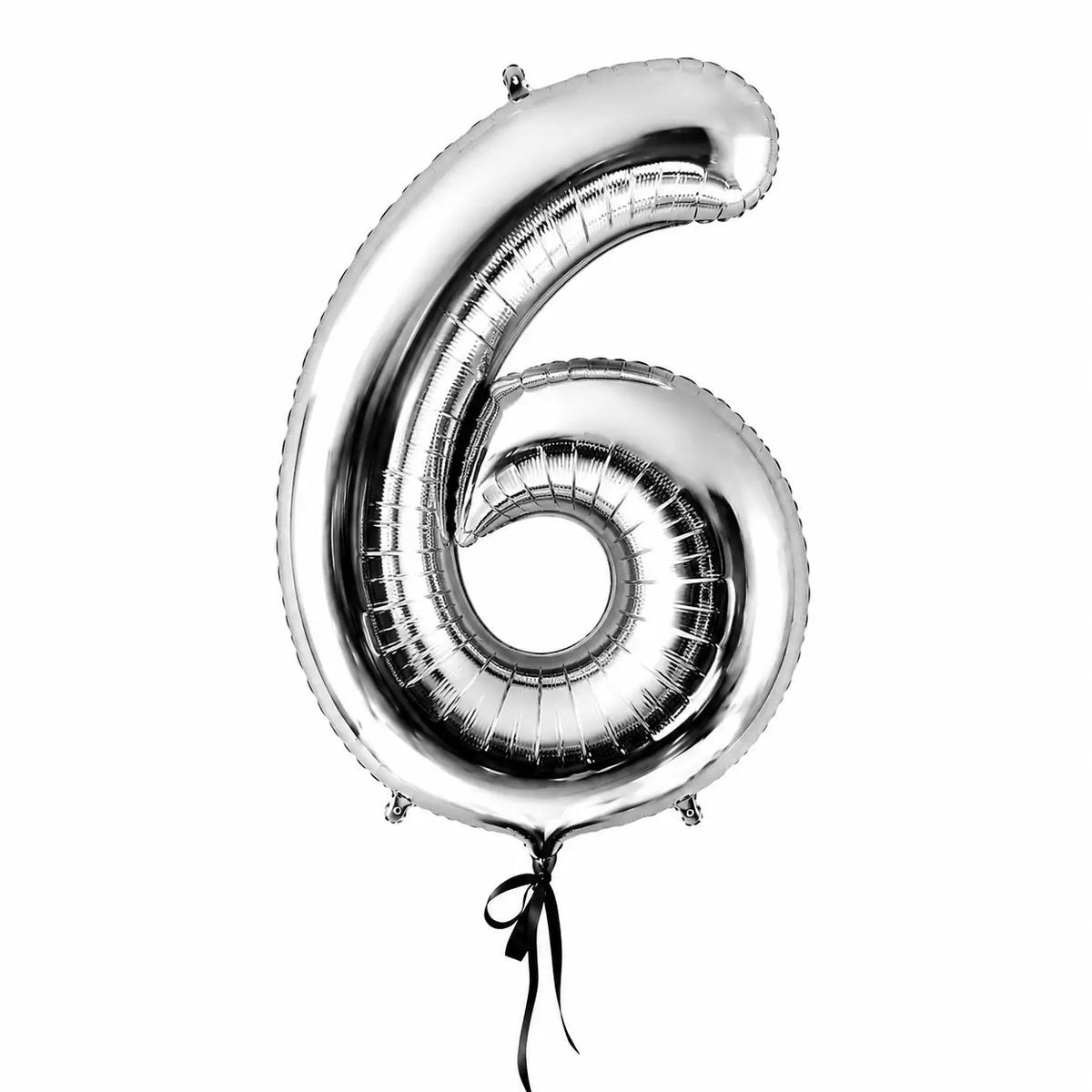 Giant silver number 6 helium balloon by The SoArt