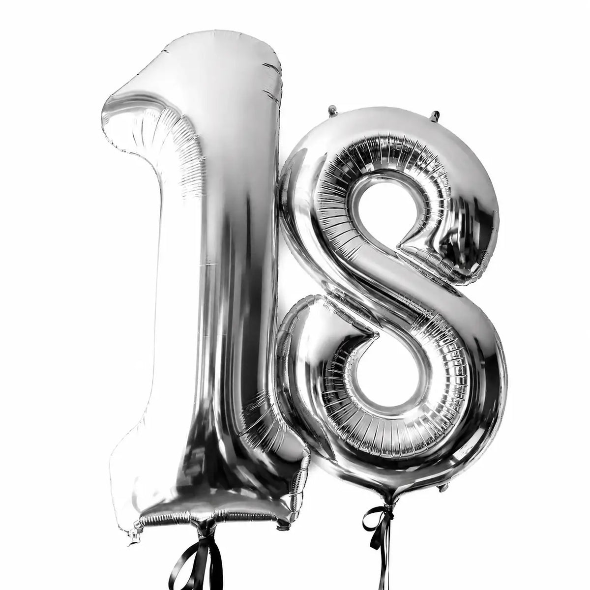 Giant silver number helium balloons by The SoArt
