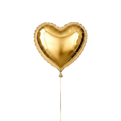 Single gold heart helium balloon by The SoArt