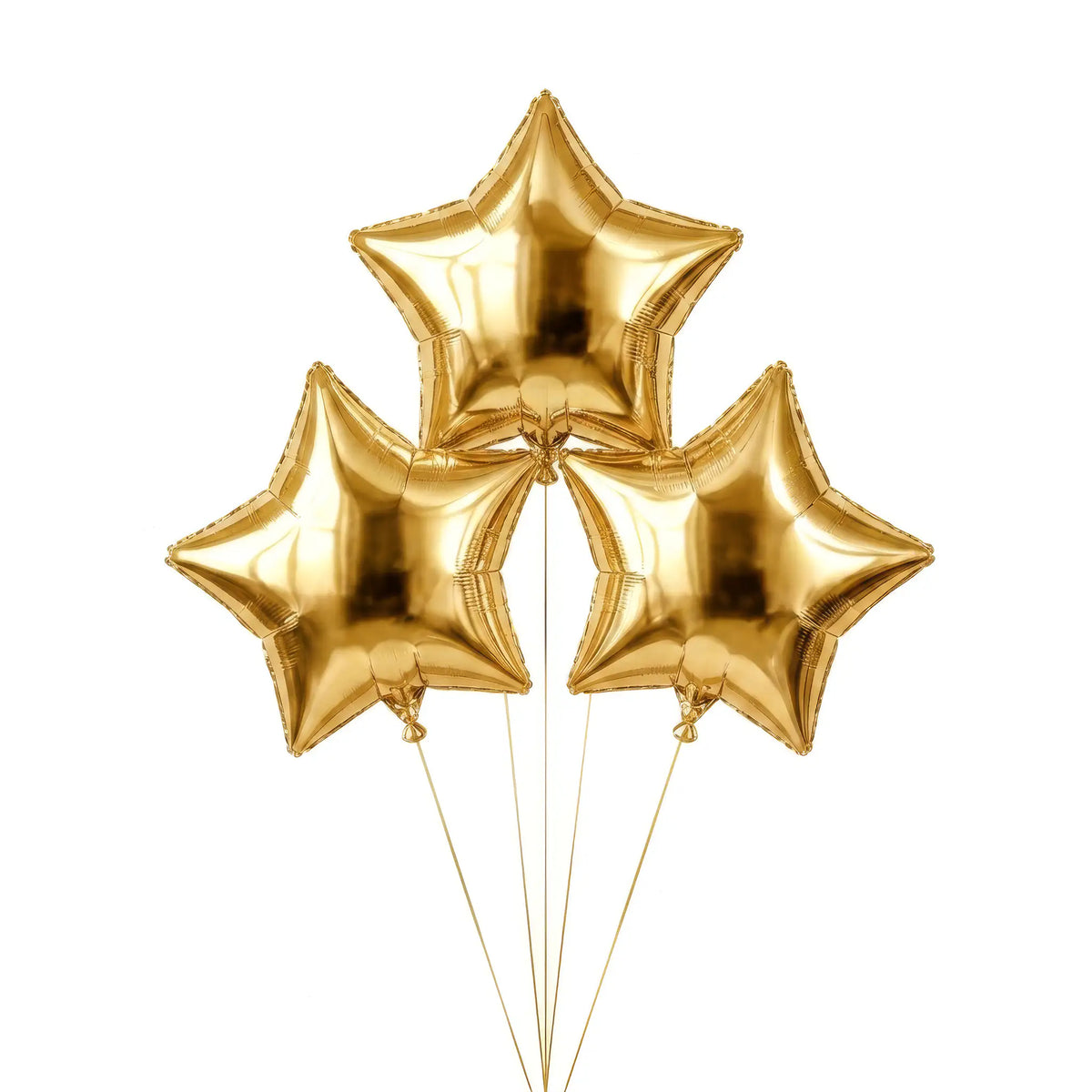 Three gold star helium balloons by The SoArt