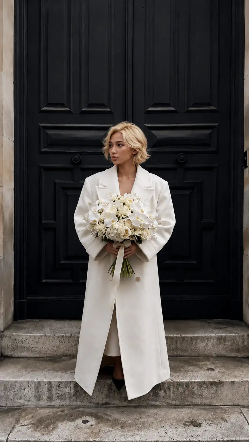 Ivory Grace flower bouquet styled in a lifestyle setting