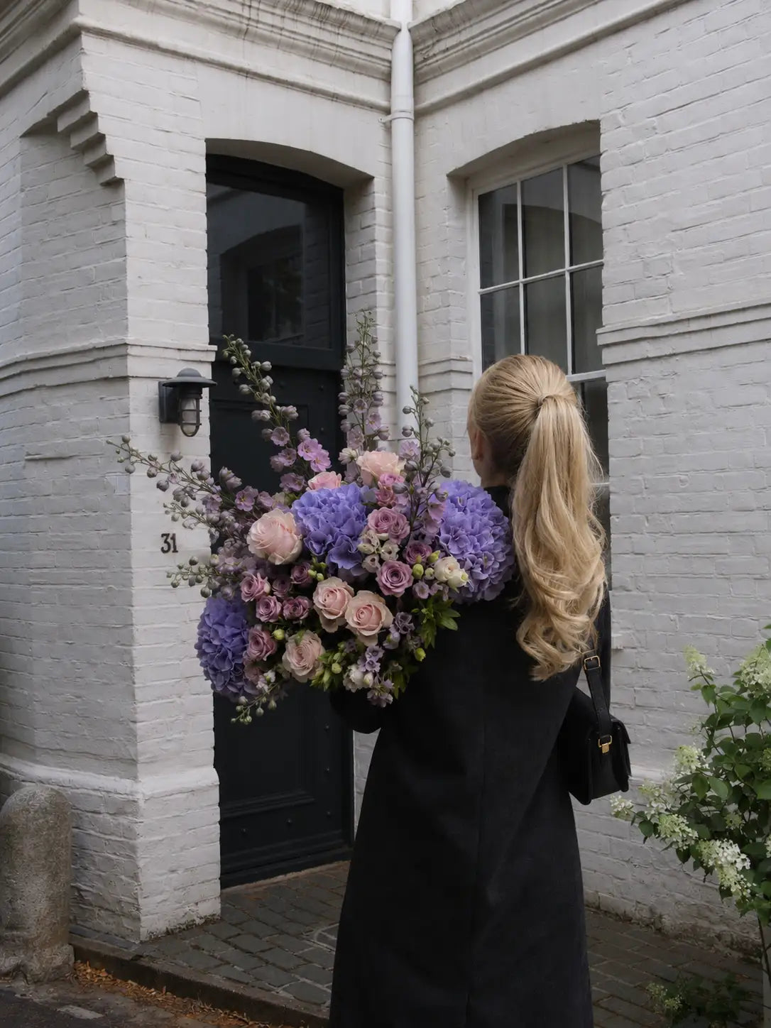 Lavender Dream flower bouquet styled in a lifestyle setting