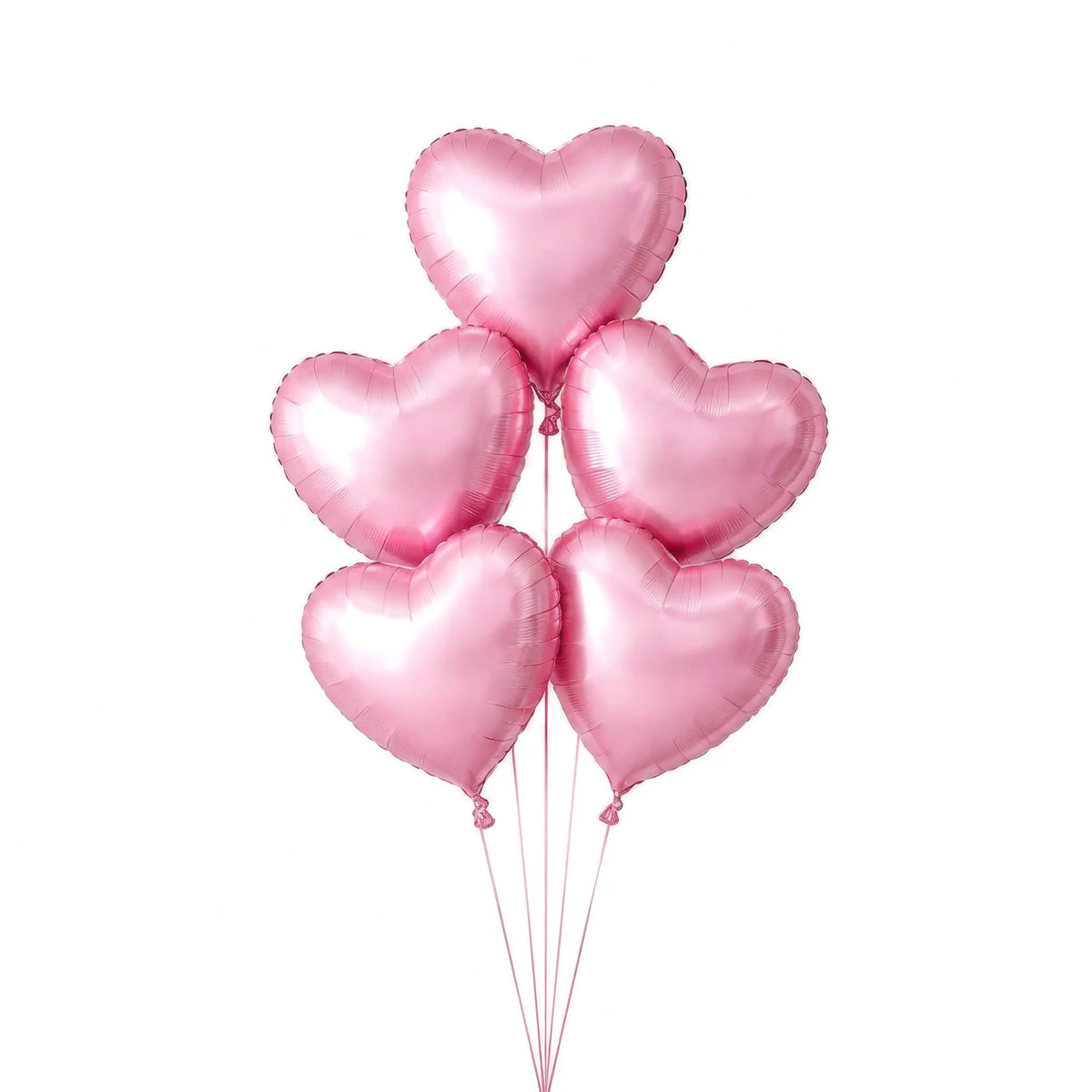 Five pink heart helium balloons by The SoArt