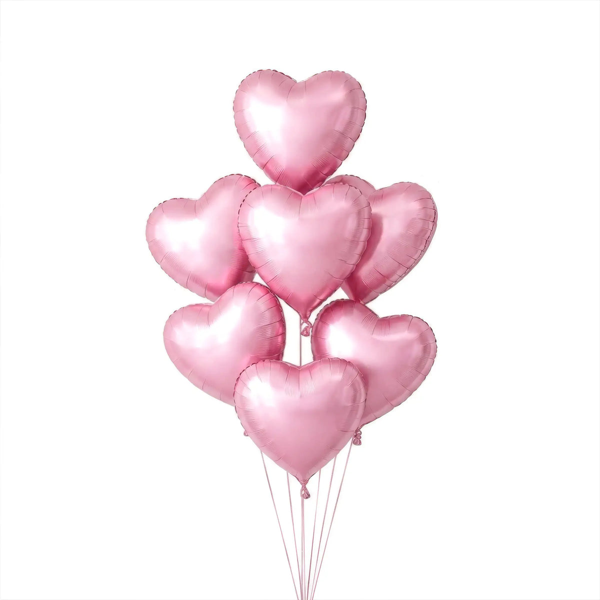 Seven pink heart helium balloons by The SoArt