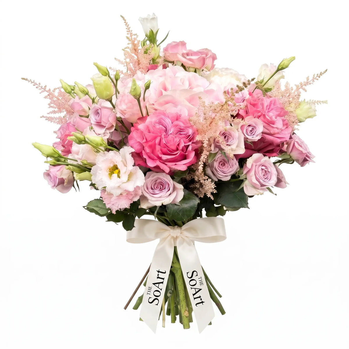 Pink Symphony hand-tied flower bouquet by The SoArt