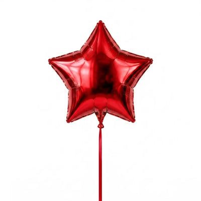 Single red star helium balloon by The SoArt
