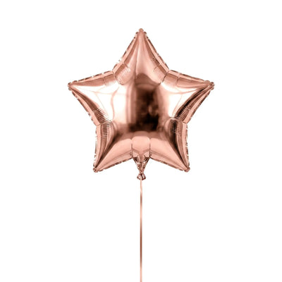 Single rose gold star helium balloon by The SoArt