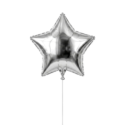 Single silver star helium balloon by The SoArt
