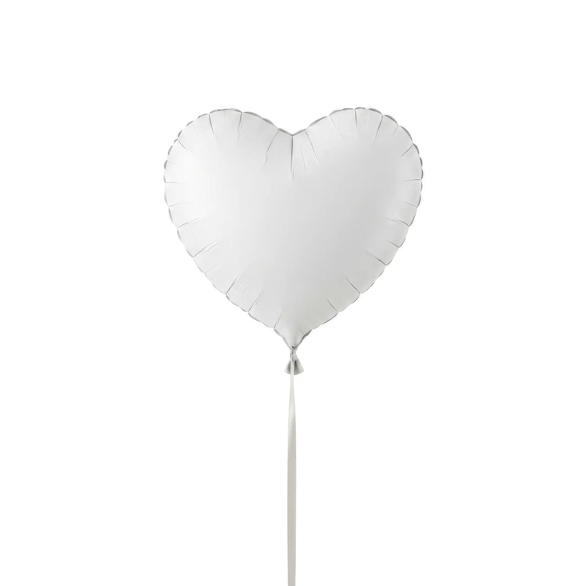 Single white heart helium balloon by The SoArt